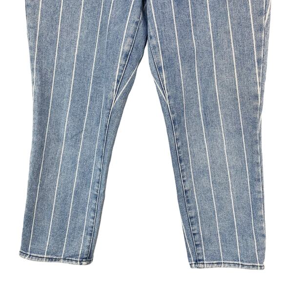 PacSun Mom Jeans High Rise Blue Striped Cropped Denim Women’s 30 - Picture 5 of 11